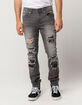 RSQ Seattle Moto Mens Skinny Tapered Ripped Jeans image number 1
