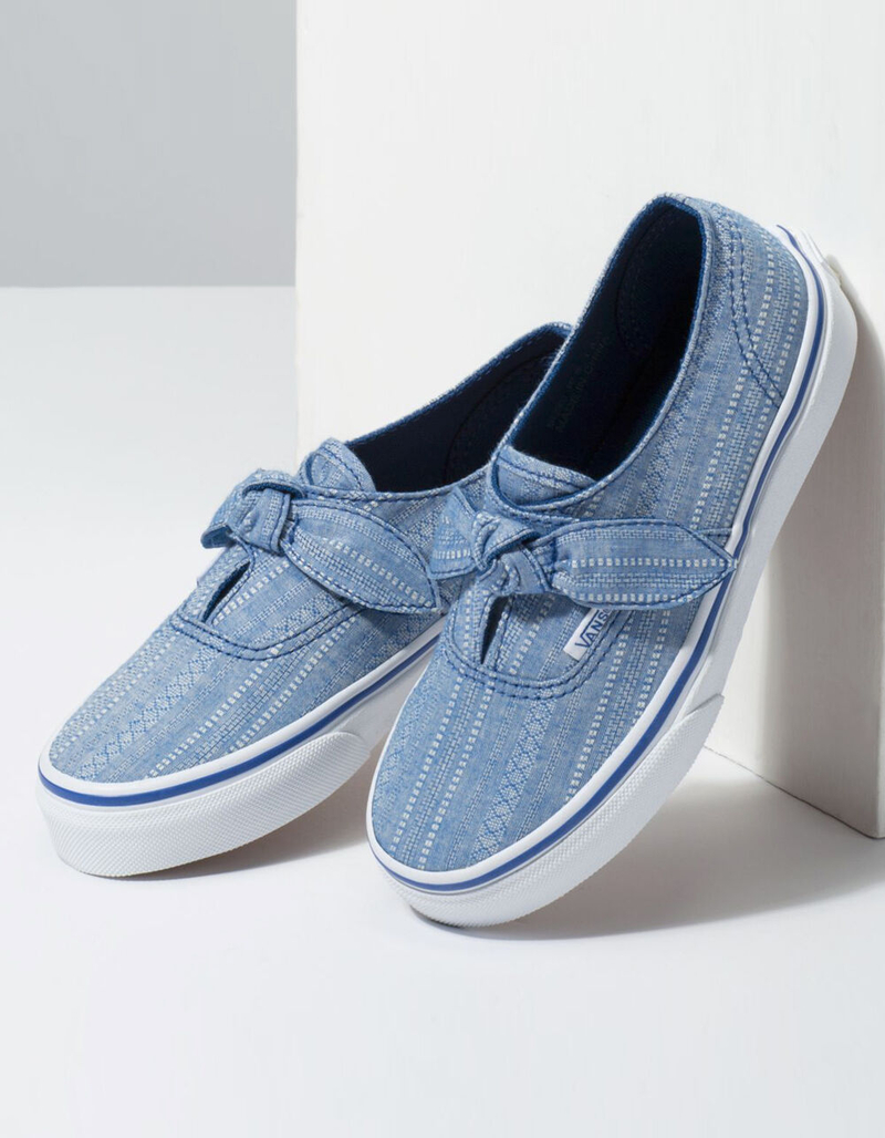 VANS Lace Chambray Authentic Knotted True Blue Girls Shoes image number 3