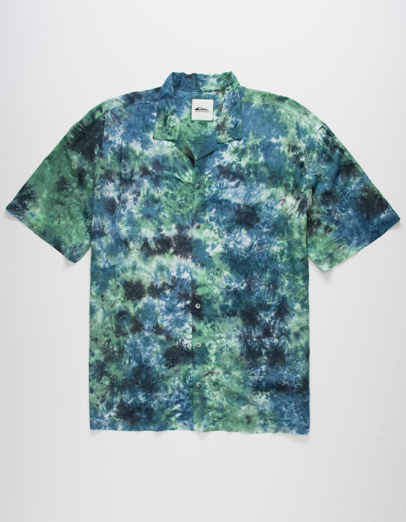 mens tie dye button up shirt