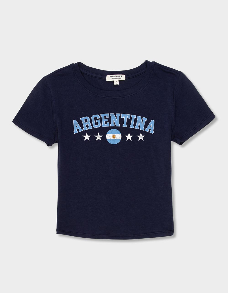 ARGENTINA Flag Soccer Womens Baby Tee image number 1
