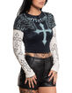 AFFLICTION Criss Cross Womens Long Sleeve 2fer Tee image number 4
