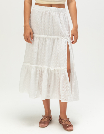 NECTAR CLOTHING Womens Eyelet Midi Skirt Alternative Image