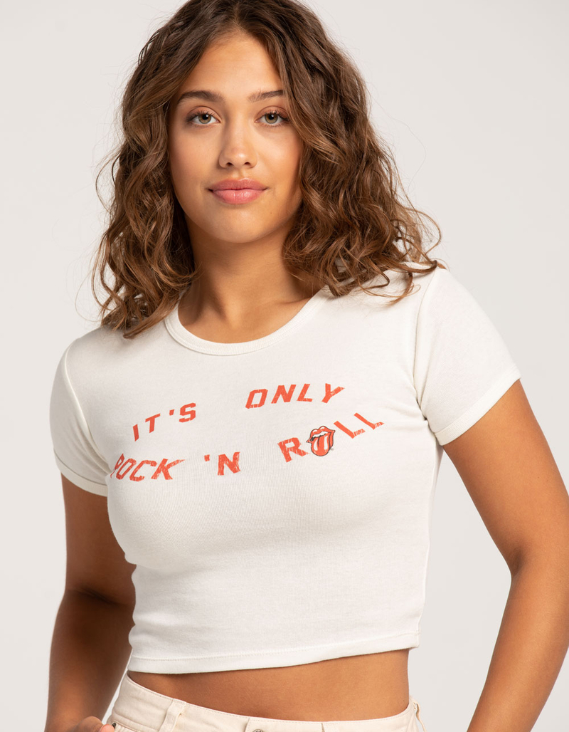 ROLLING STONES Only Rock Womens Baby Tee image number 0