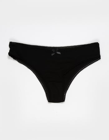 FULL TILT Bow Lace Trim Rib Cheeky Panties Primary Image