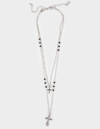 FULL TILT Layered Cross/Rhinestone Necklace Primary Image