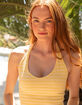 FULL TILT Seamless Stripe Womens Yellow Halter Top image number 1