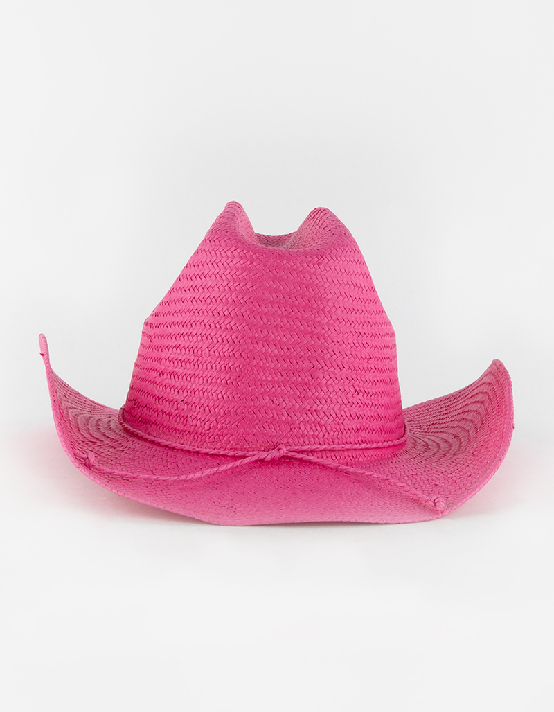Pink Straw Womens Cowboy Hat image number 3