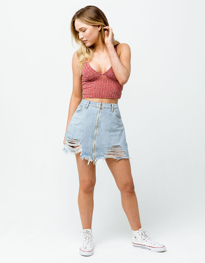 LIRA Cobra Ripped Denim Skirt image number 0