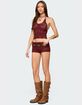 EDIKTED Kelani Crochet Shorts image number 3