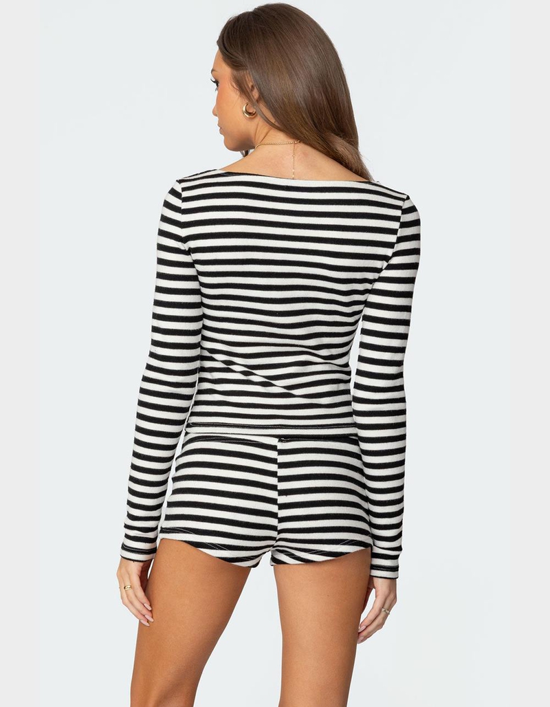EDIKTED Hali Striped Knit Top image number 4