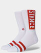 STANCE OG White Red Mens Crew Socks image number 1
