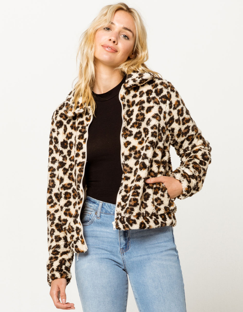 OTHERS FOLLOW Leopard Sherpa Womens Jacket image number 0