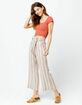 SKY AND SPARROW Paperbag Tie Waist Crop Womens Wide Leg Pants image number 4