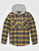 VSTR Mens Yellow Hooded Flannel Shirt image number 1