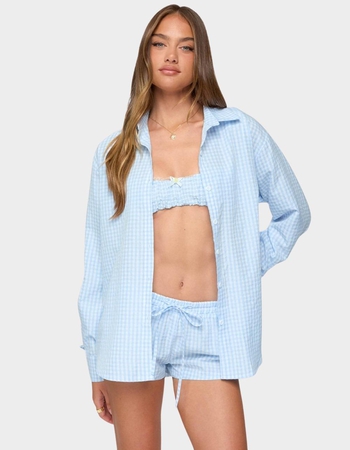 EDIKTED Yaffa Oversized Gingham Button Up Shirt Primary Image