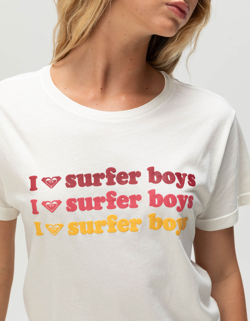 ROXY I Love Surfer Boys Womens Boyfriend Tee image number 3