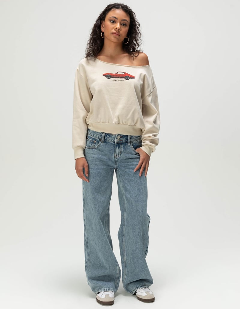 RSQ Womens Retro Car Oversized Sweatshirt image number 1