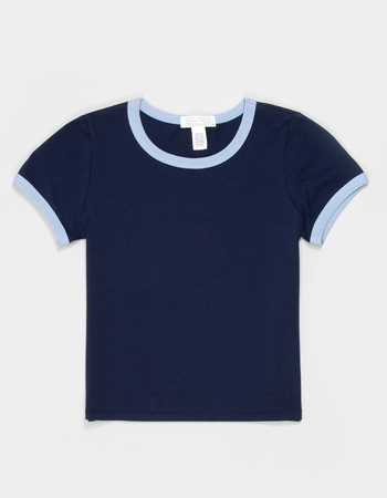 FULL TILT Essentials Girls Ringer Tee Primary Image