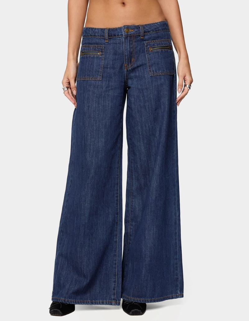 EDIKTED Jimena Low Rise Wide Leg Jeans image number 0
