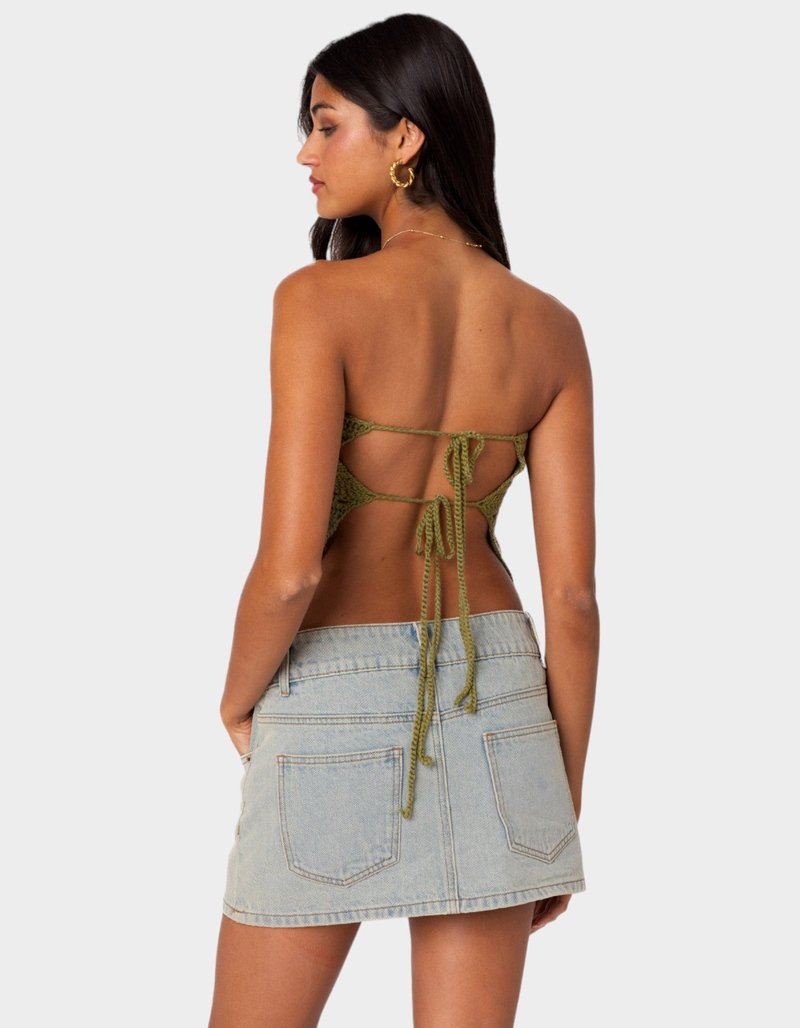 EDIKTED Niki Crochet Strapless Top image number 3