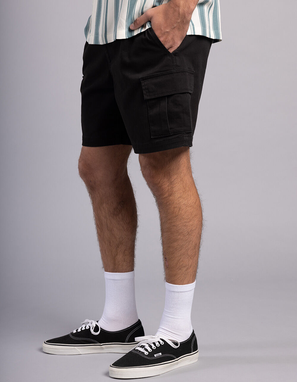 RSQ Mens Cargo Twill Pull On Shorts - BLACK | Tillys