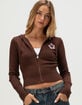 RSQ Womens Hibiscus Zip-Up Hooded Sweater image number 3