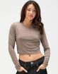 NIKE Sportswear Chill Knit Womens Long Sleeve Crop Tee image number 1