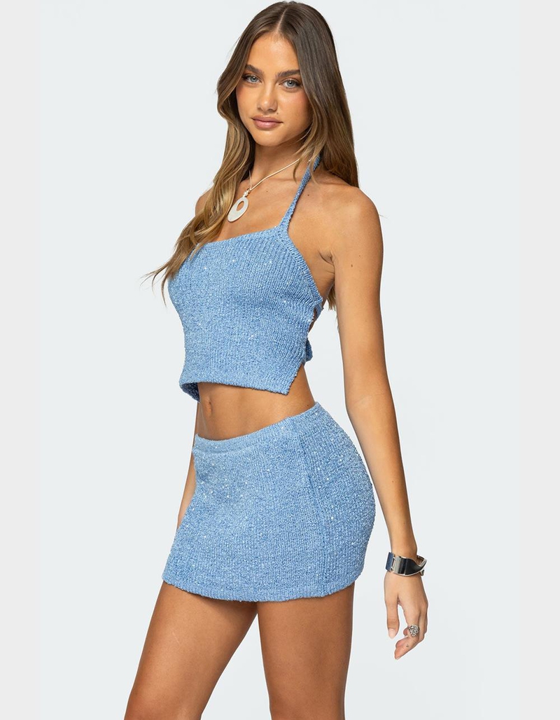 EDIKTED Shaylee Sequin Knit Backless Top image number 2