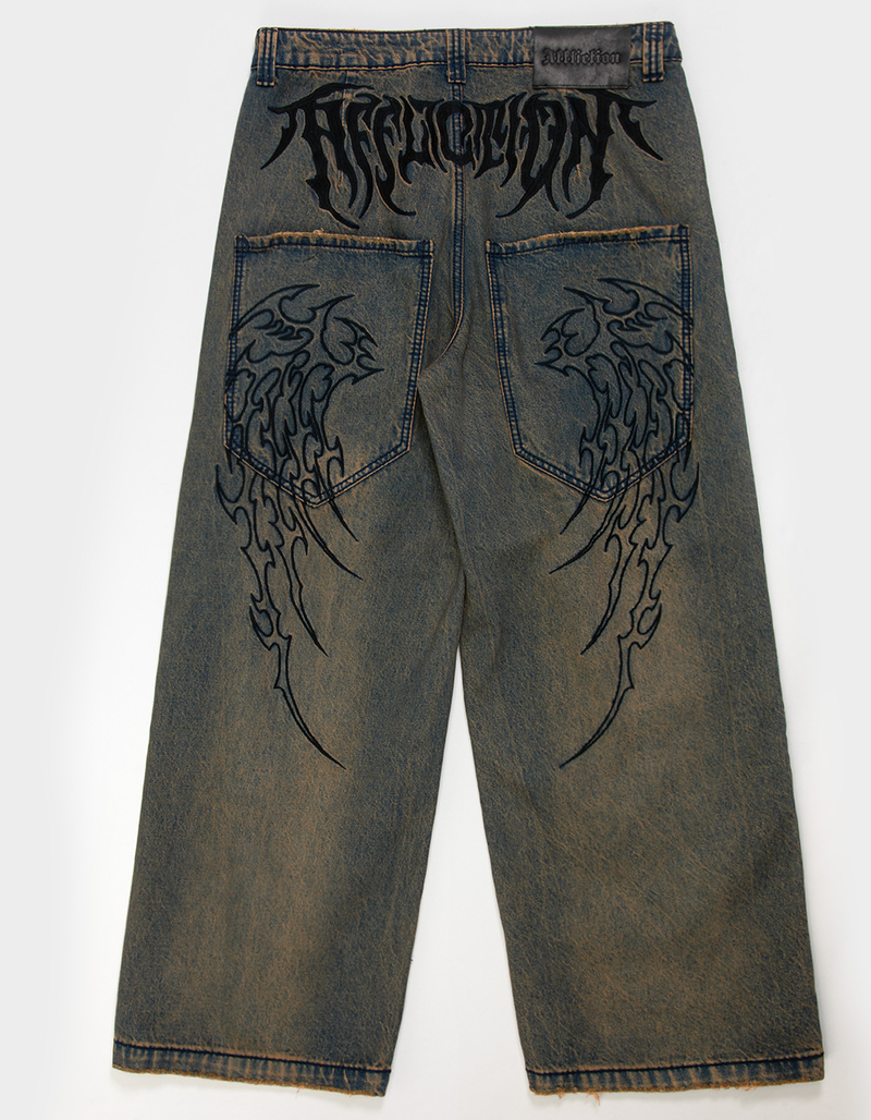AFFLICTION Tribal & Wings Mens Wide Leg Jeans image number 0