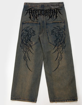 AFFLICTION Tribal & Wings Mens Wide Leg Jeans Primary Image