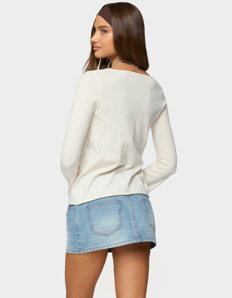 EDIKTED Jesy Iridescent Split Front Knit Cardigan image number 2