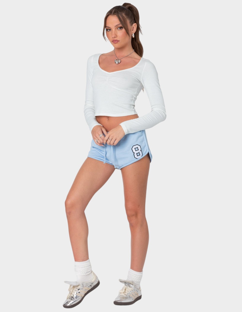 EDIKTED Dolphina Shorts LIGHT BLUE Tillys