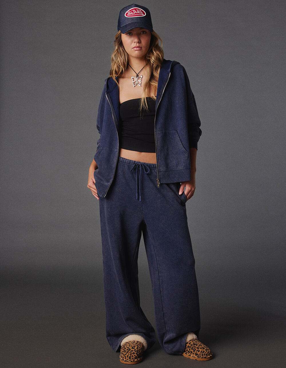 TILLYS Womens Oversized Zip-Up Hoodie - NAVY | Tillys