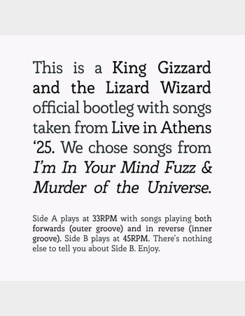 KING GIZZARD AND THE LIZARD WIZARD Songs From I'm In Your Mind Fuzz & Murder Of The Universe Live In Athens '25 LP Primary Image