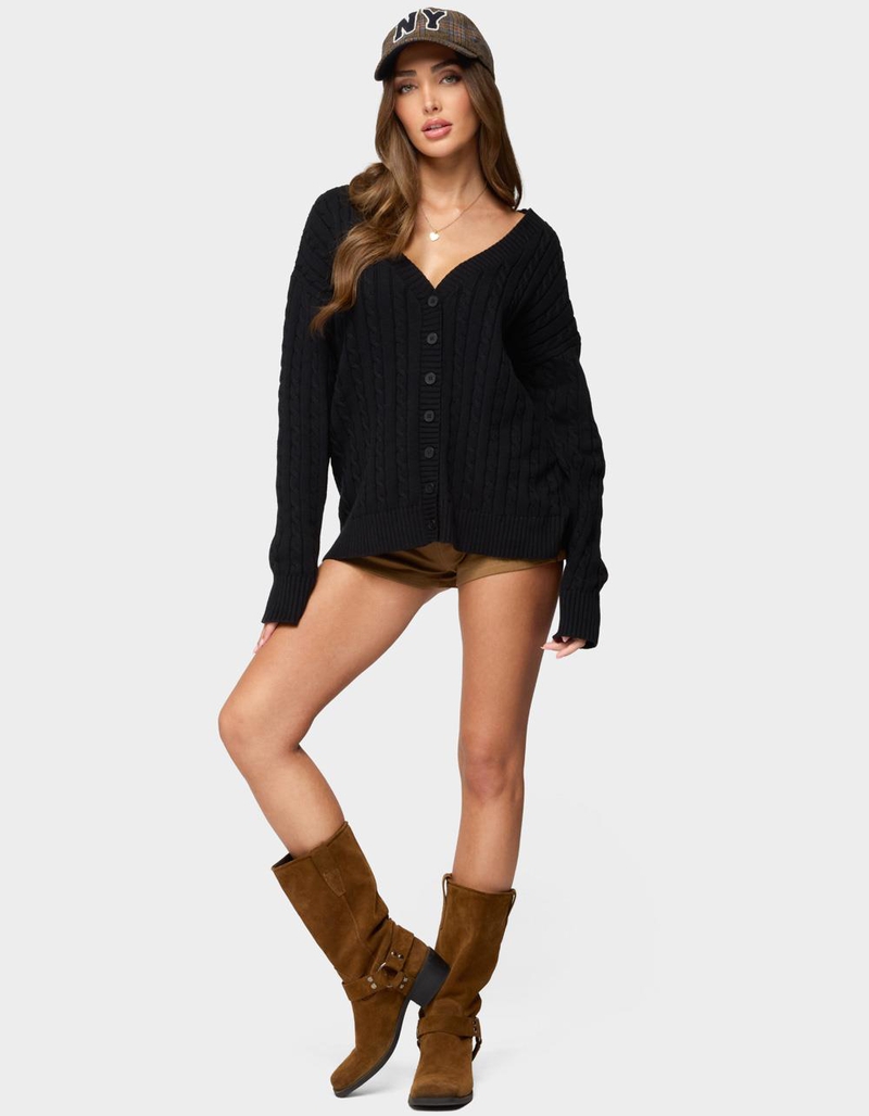 EDIKTED Francine Oversized V-Neck Cardigan image number 3