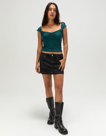RSQ Womens Low Rise Denim Mini Skirt Primary Image