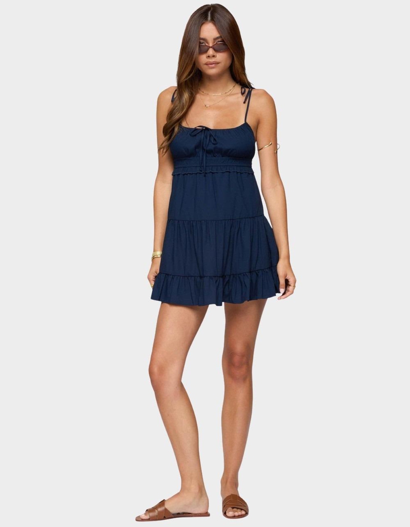 EDIKTED Sontana Ruched Tiered Mini Dress image number 3