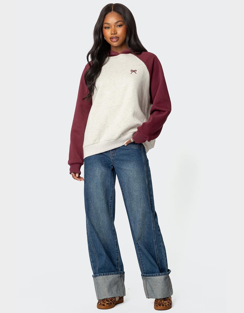 EDIKTED Raglan Bow Oversized Hoodie image number 3