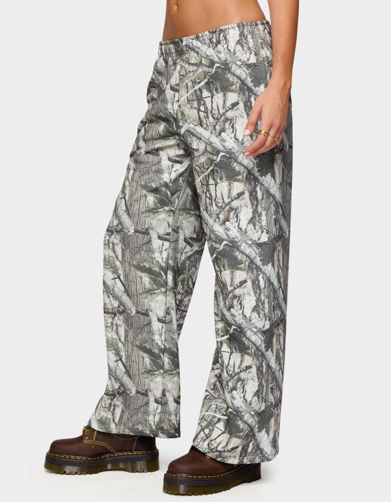 EDIKTED Camo Straight Leg Sweatpants image number 1
