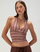 FULL TILT Womens Stripe Halter Top image number 2