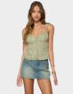 EDIKTED Embroidered Button Up Tank Top image number 1