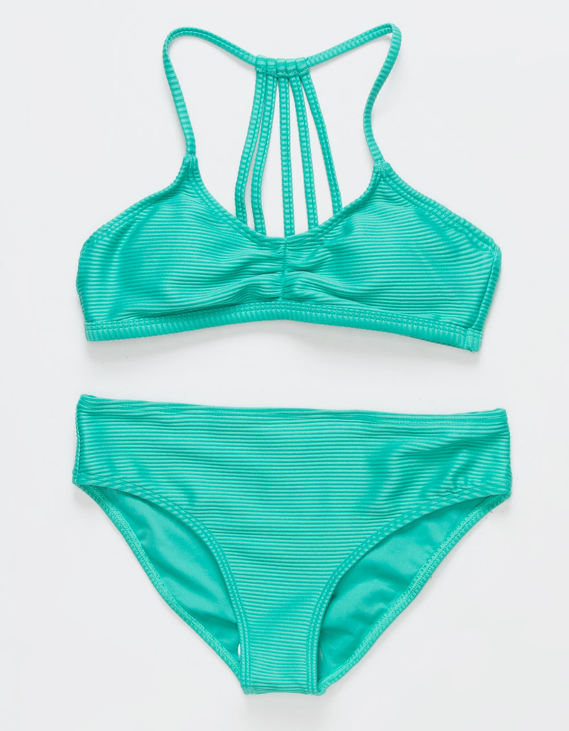 RSQ Girls Textured Strap Bralette Bikini Set image number 0