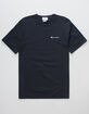 CHAMPION Embroidered Script Logo Navy Mens T-Shirt image number 1