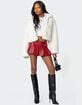 EDIKTED Carmine Faux Leather Pleated Mini Skirt image number 2