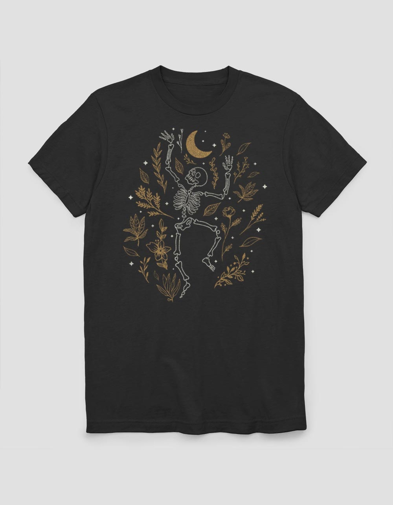 SKELETON Fall Leaves Unisex Tee image number 0