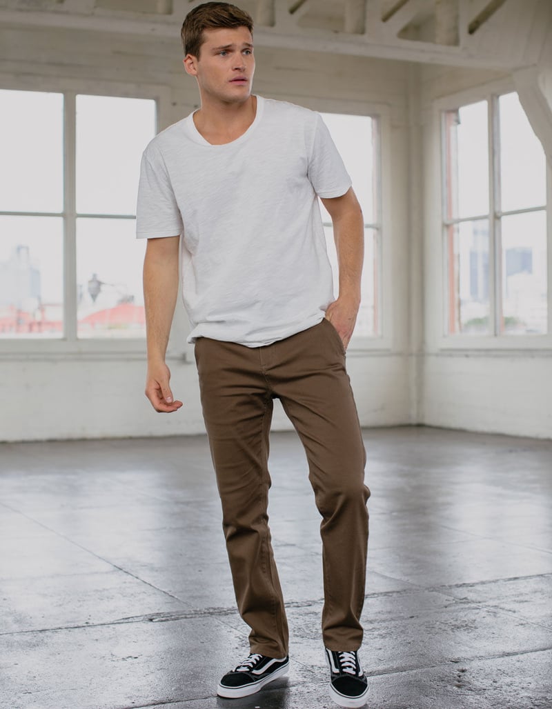 RSQ Mens Slim Straight Washed Dirt Chinos image number 0
