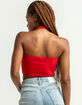 HEART & HIPS Scoop Neck Womens Red Halter Crop Top image number 3