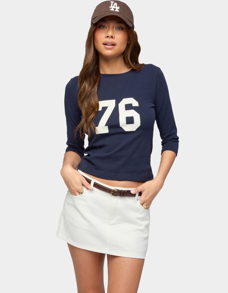 EDIKTED Seventy Six Quarter Sleeve Tee image number 0