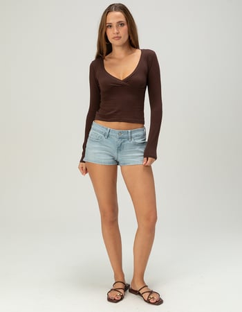 TILLYS Womens Long Sleeve Surplice Tee Alternative Image