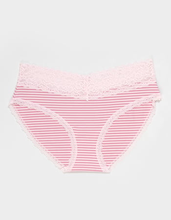 FULL TILT Stretch Cotton Lace Trim Hipster Panties Primary Image